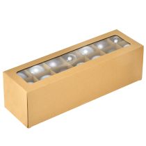 daiktų Kalėdinių eglutės žaisliukų rinkinys, 3 vnt. – šviesiai mėlyna, mėlyna, metalo mėlyna ir matinė, su pakaba, 6 cm, 24 vnt.