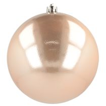 daiktų Kalėdinis plastikinis rožinio aukso spalvos kamuoliukas, nedūžtantis, Ø14 cm
