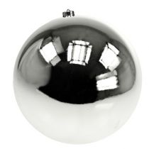 Kalėdinis kamuolys plastikinis didelis sidabrinis Ø25cm