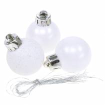 daiktų Kalėdų eglutės papuošimas Kalėdinis rutulys baltas 3cm 14vnt
