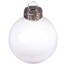 daiktų Kalėdiniai rutuliai stiklas baltas matinis emalis Ø4cm 24 vnt