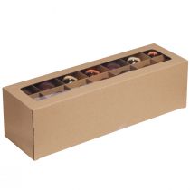 daiktų Kalėdiniai rutuliai auksiniai rudi medžio rutuliai stikliniai Ø6cm 24 vnt