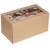 daiktų Kalėdiniai rutuliai sidabriniame abrikosiniame stikle Ø7,5cm 12 vnt