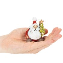 daiktų Kalėdų Senelio figūrėlė su eglutės papuošimu, 7 cm, 2 vnt.