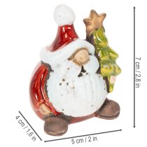 daiktų Kalėdų Senelio figūrėlė su eglutės papuošimu, 7 cm, 2 vnt.