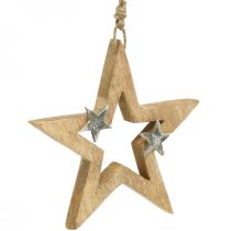 Kalėdinė žvaigždė pakabinti Žvaigždė medinė puošmena Kalėdinė H22cm