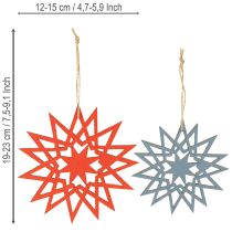 daiktų Kalėdinių žvaigždžių medinė dekoracija pakabinimui Ø12/15cm 8 vnt.