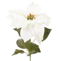 daiktų Dirbtinė balta puansetija, didelė žydinčių šakų dekoracija, 65 cm, 2 vnt.