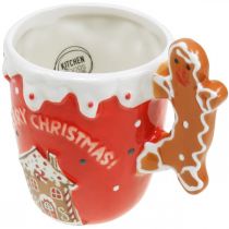 daiktų Kalėdinis puodelis Merry Christmas raudonas keraminis H10,5cm