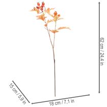 daiktų Dirbtinė gudobelės šakelė su lapais ir uogomis, 62 cm