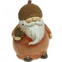 Imp figūra su gile ir ežiu dekoratyvine figūra rudens ruda H19cm