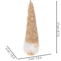 daiktų Dekoratyvinė nykštuko figūrėlė su barzda pakabinimui, 17 cm, 6 dalys