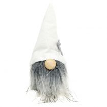 daiktų Kalėdiniai elfai su barzda balti, pilki 12cm 4 vnt