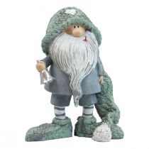 Gnome Kalėdinė nykštuko dekoratyvinė figūrėlė pilkai žalia 10,5×7×14cm