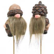 Gnome keraminiai kūgiai ir gilės dekoratyvinis kištukas 8 / 8,5cm 4vnt