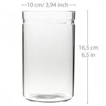 daiktų Gėlių vaza, stiklinis cilindras, stiklinė vaza apvali Ø10cm H16,5cm