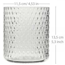 Žibintų stiklas, gėlių vaza, stiklinė vaza apvali Ø11,5cm H13,5cm
