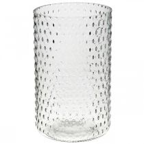 Gėlių vaza, stiklinė vaza, žvakių stiklas, stiklinis žibintas Ø11,5cm H18,5cm