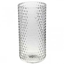 Gėlių vaza, stiklinė vaza, žvakių stiklas, stiklinis žibintas Ø11,5cm H23,5cm