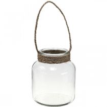 Žibinto stiklas, arbatinės žvakutės laikiklis pakabinimui H16,5cm Ø14,5cm