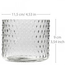 Žibintų stiklas, arbatinės žvakidės stiklas, žvakių stiklas Ø11,5cm H9,5cm