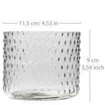daiktų Žibintų stiklas, arbatinės žvakidės stiklas, žvakių stiklas Ø11,5cm H9,5cm