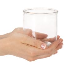 daiktų Stiklinė cilindrinė vaza, skaidri, universali, 10 cm, 3 dalys