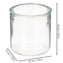 daiktų Stiklinė cilindrinė vaza, skaidri, universali, 10 cm, 3 dalys