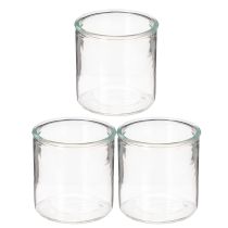 daiktų Stiklinė cilindrinė vaza, skaidri, universali, 10 cm, 3 dalys
