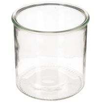 daiktų Stiklinė žvakučių laikiklis, apvalus, skaidraus stiklo, universalus, 12 cm, 2 vnt.