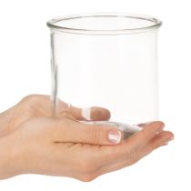 daiktų Stiklinė žvakučių laikiklis, apvalus, skaidraus stiklo, universalus, 12 cm, 2 vnt.