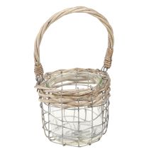 daiktų Žibintų pakabinama dekoracija metalinis stiklinis gluosnis Ø13cm H12cm 2vnt