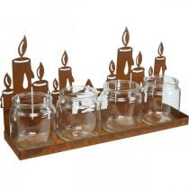 Žibintų metalinio stiklo intarpas patina dekoratyvinės žvakės L41cm