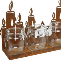 Žibintų metalinio stiklo intarpas patina dekoratyvinės žvakės L41cm