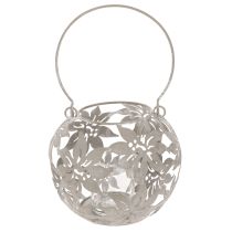 daiktų Metalinis pakabinamas dekoratyvinis žibintas su vėjo šviesa, pilkas, Ø14 cm, aukštis 13 cm