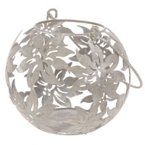 daiktų Metalinis pakabinamas dekoratyvinis žibintas su vėjo šviesa, pilkas, Ø14 cm, aukštis 13 cm