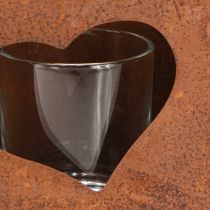 daiktų Žibinto metalinis maišelis rūdžių spalvos su stiklo įdėklu, aukštis 15 cm, 2 vnt.