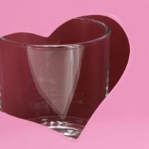 daiktų Žibintas metalinis su stikliniu įdėklu, rožinis, aukštis 18 cm, 2 vnt.