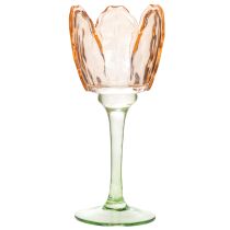 daiktų Tulpės formos stiklinė žvakutė, vintažinio stiliaus, romantiška namų puošmena, 20 cm