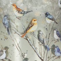 daiktų Žvakidė su paukščiais, žiemos raštas, blizgi, 12 cm