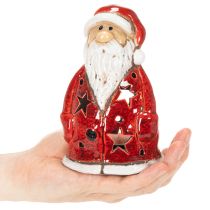 daiktų Kalėdų Senelio dekoratyvinė figūrėlė kaip arbatinė žvakutė su žvaigždutėmis, stalo dekoracija, 15 cm