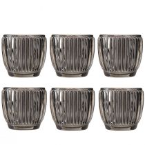 daiktų Stiklinis žibintas pilką rudenį žiemą Ø7cm H7cm 6 vnt