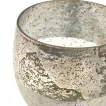 Žibinto stiklo vintažinis arbatinių žvakių stiklas dvispalvis Ø10cm H9cm