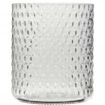 daiktų Stiklinis žibintas, gėlių vaza, apvali stiklo vaza Ø11,5cm H13,5cm