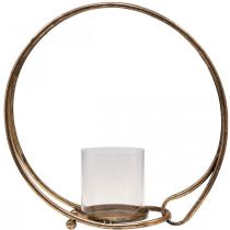 daiktų Žibintas metalinis žvakių laikiklis auksinio stiklo Ø33cm