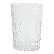 Žibinto stiklo žvakės stiklas arbatinės žvakidės laikiklio stiklas Ø7,5cm H10cm