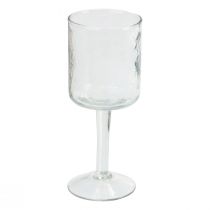 Stiklinis žibintas su pagrindu, apvalus stiklinis arbatinės žvakės laikiklis Ø8cm H20cm