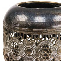 Žibintų metalinis arbatinių žvakių laikiklis vintažinių gėlių Ø12,5cm