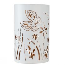 daiktų Žibintas metalinis balto aukso drugelis Ø12,5cm H20,5cm