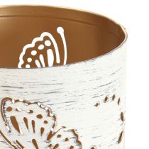 daiktų Žibintas metalinis balto aukso drugelis Ø9cm H10cm 4 vnt